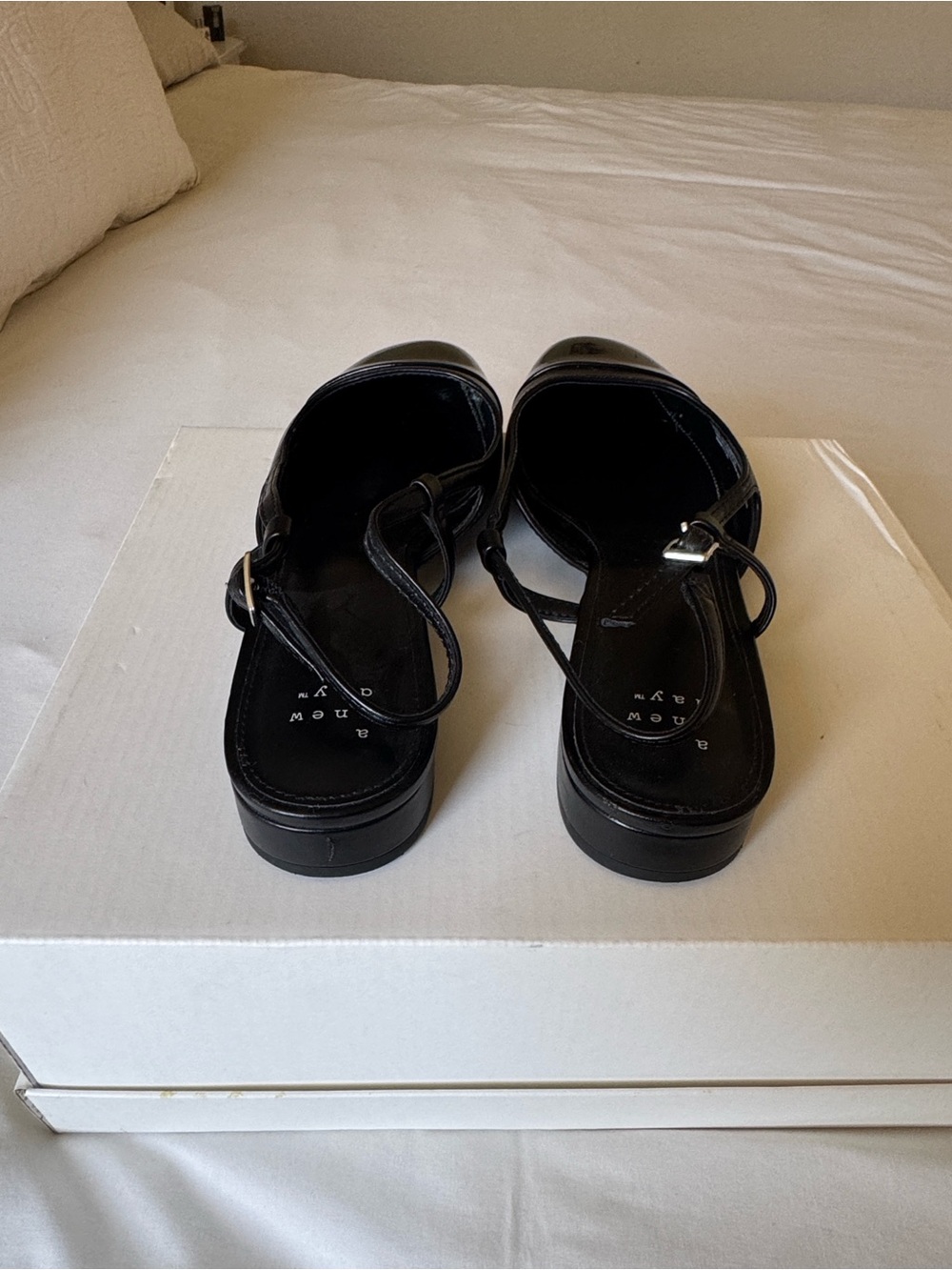 Target Black Patent Cap-Toe Slingback Flats - Picture 4 of 11